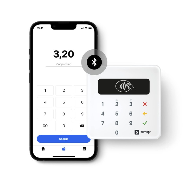sumup Air mobile card terminal for contactless payments with Credit