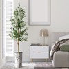 Artificial Tree in Abstract Ink Planter, Fake Olive Silk Tree