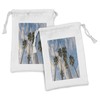 Lunarable Palm Tree Fabric Pouch Set of 2, Exquisite Trees