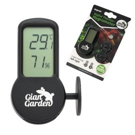 Giangarden Mini Reptile Terrrarium Thermometer Hygrometer, LCD Display Temperature and Humidity Gauge Reptile Tank Accessories with Suction Cup (Black)