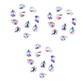 Housoutil 30pcs Water Drop Shape Imitation Crystal Nail Art Rhinestones for DIY Decoration Flat Back Nail Decor for Home Salon Use Suitable for Natural False