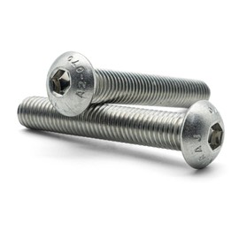 Hippo Hardware (1/4" X 2") UNC Allen Socket Button Head Screws A2 Stainless Steel Imperial Bolts (Pack of 20)