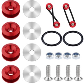 Kit de Liberación Rápida de Parachoques, Soporte de Parachoques Arandela Parachoques Coche Soporte Parachoques Delantero para Parachoques de Coche Universal (18 Piezas, Rojo)