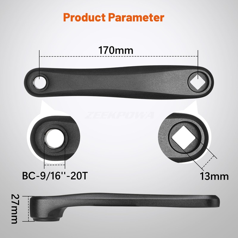 Bafang E-Bike Crank Arm Aluminium Alloy Right Single Chain Crank
