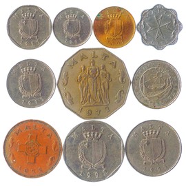 Set of 10 Collectible Coins from South and North America, Europe, Asia, Africa and the Middle East, Coin Sets from Around the World