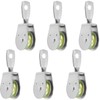 SENJEOK 6 Pack 4 Inch Single Pulley Block, Solid Iron