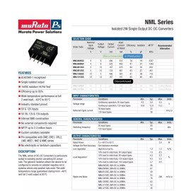 Murata NEW! ISOLATED NML0515SC DC/DC Power Supply Module 5V to 15V Murata 4-SIP 2Watt