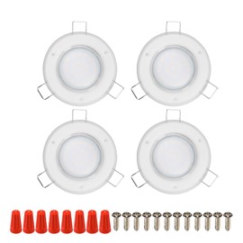 ULITECO RV Recessed Ceiling Light, 3Inch RV Puck Light 12V, 400LM RV Light Interior, Camper Light Fixture for RV Motorhome Caravan Trailer Boat (2700-3200K Warm White, 4Pack)