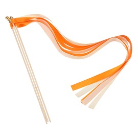 sourcing map 30Pcs Wedding Party Ribbon Streamers Sticks for Wedding Party Celebration Orange,Light Orange