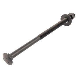5/8 in. x 10 in. Black Carriage Bolt Kit Includes 12 Bolts, 12 Washers, and 12 Nuts, Ceramic Black Ruspert Coated for Exterior Use - 2X Rust Resistance of Galvanized by Makers Bolt