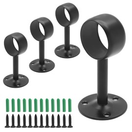 Biaungdo 1-1/4Inch Curtain Rod Ceiling Mount Brackets, Stainless Steel, Black, 4 Pack