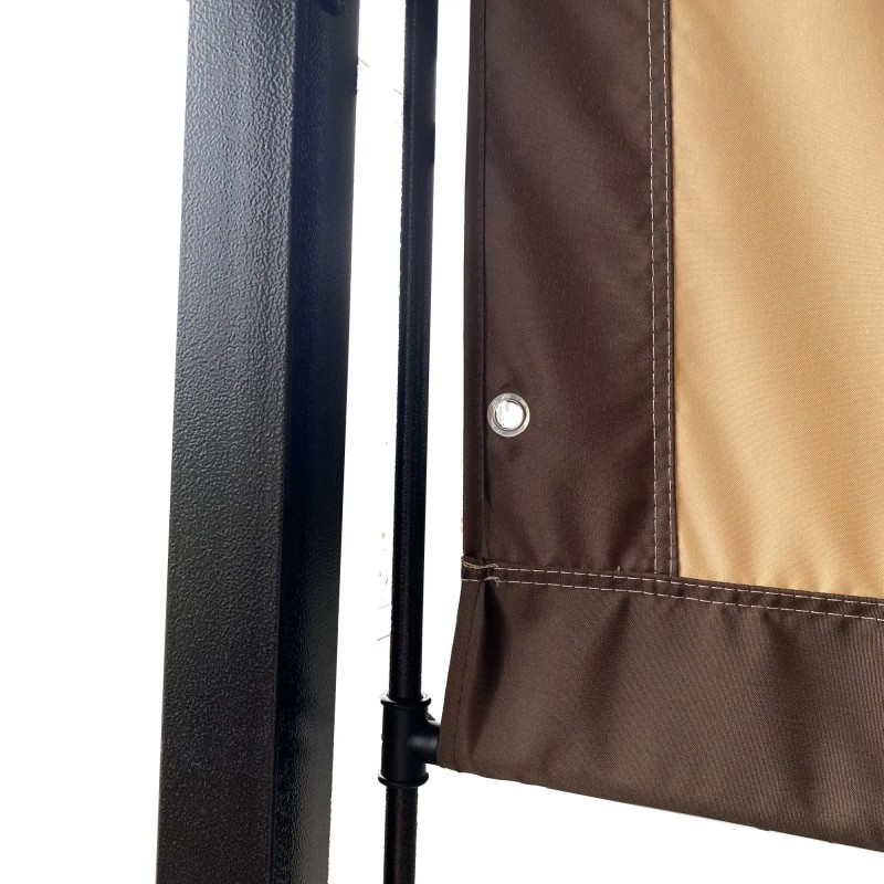 Khaki 12x9 Ft Curved Outdoor Pergola Canopy Cover Durable Weatherproof