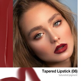 evpct Dark Red Gradient Matte Lipstick Lip Liner Combo Set for Older Women Long Lasting Waterproof, Red Dark Lips Stick Crayon Pencil Cream Lip Liner and Lipstick Combo Makeup, Flawless Ombre Effect