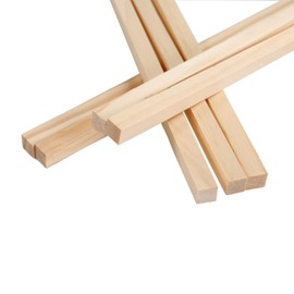 1/2 ×12 inch Wooden Square Dowel Rod, Small Hardwood Unfinished Wood Squrae Sticks for Crafts DIY Projects (14 Count)