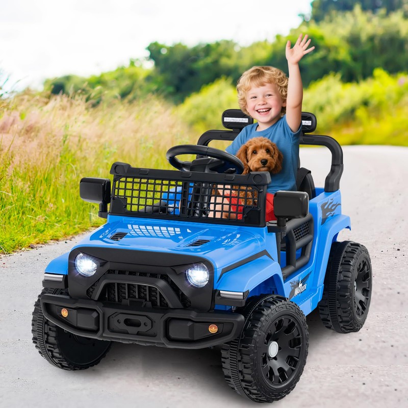 Costzon Kids Ride on Car Truck, 12V Electric Vehicle w/Foldable