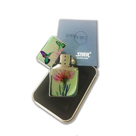 Elements of Space Hummingbird Beauty - Silver Chrome Pocket Lighter