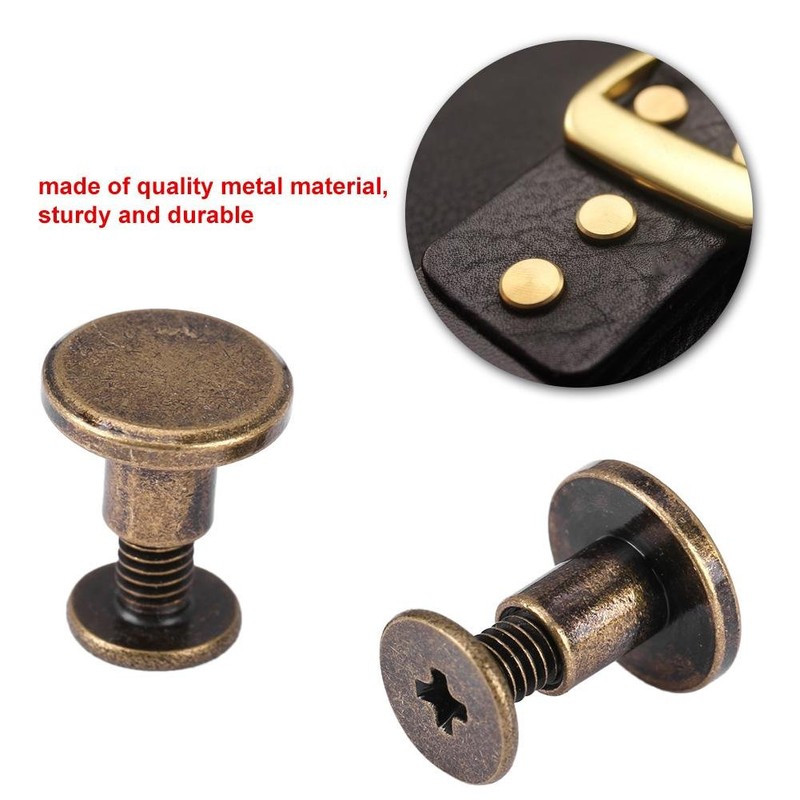 Flat Head Copper Brass Screws Nuts Nails Rivets Leather Cap