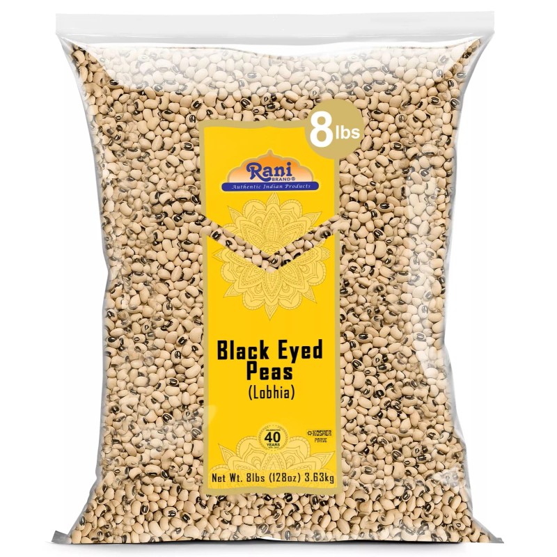 Rani Black Eyed Peas, Dried Cowpeas (Lobhia) 128oz (8lbs) 3.63kg
