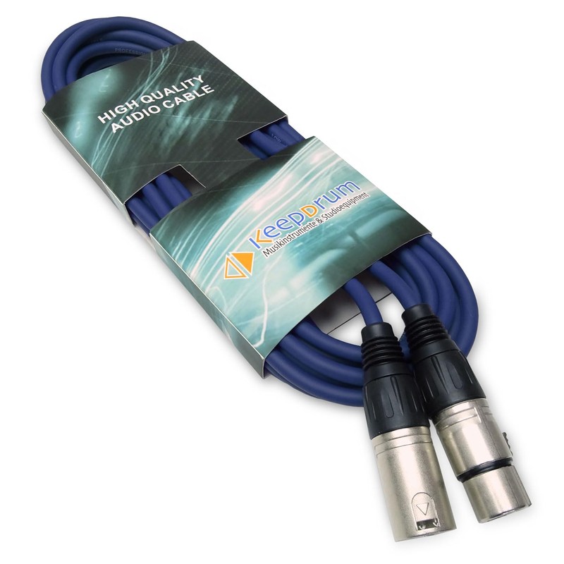 Keepdrum 001XXBL 10 m Blue Microphone Cable XLR Female/XLR Male
