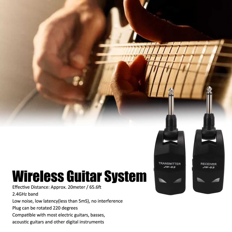 Wireless Guitar System 2.4GHz 12 Channels Audio Wireless Transmitter Receiver