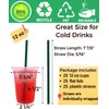 Aatriet 12 oz Clear Plastic Cups with Lids and Straws,