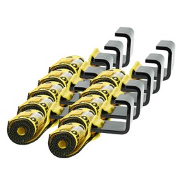 Mytee Products (10 Pack) 4" x 5' Roll Off Container Yellow Winch Strap w/Large Flat Hook for Roll Off Truck, 5,400 lbs Working Load Limit