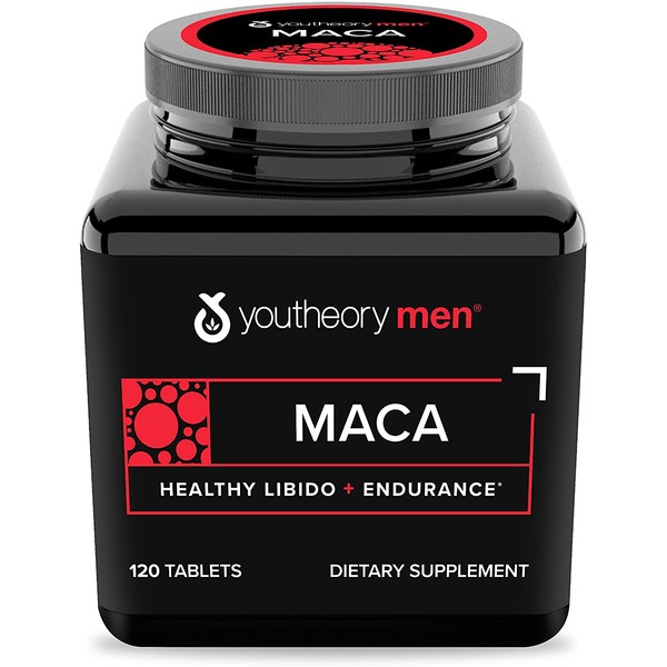 Youtheory Men's Maca Advanced with Peruvian Ginseng, 120 Count (1 Bottle)