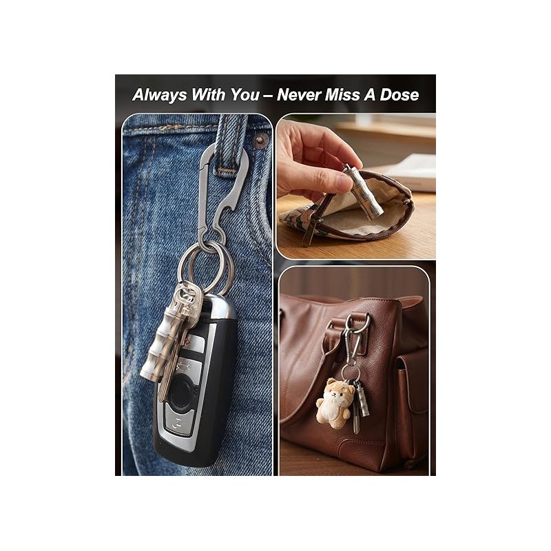 Haxtec Titanium Pill Holder Necklace, Small Pill Box Nitro Holder