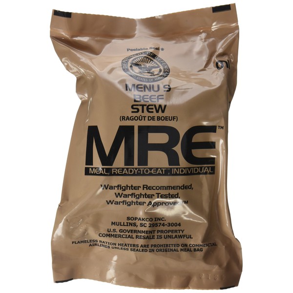 Ultimate 2018 US Military MRE Complete Meal Inspection Date January 2018 or Newer (Beef Stew)
