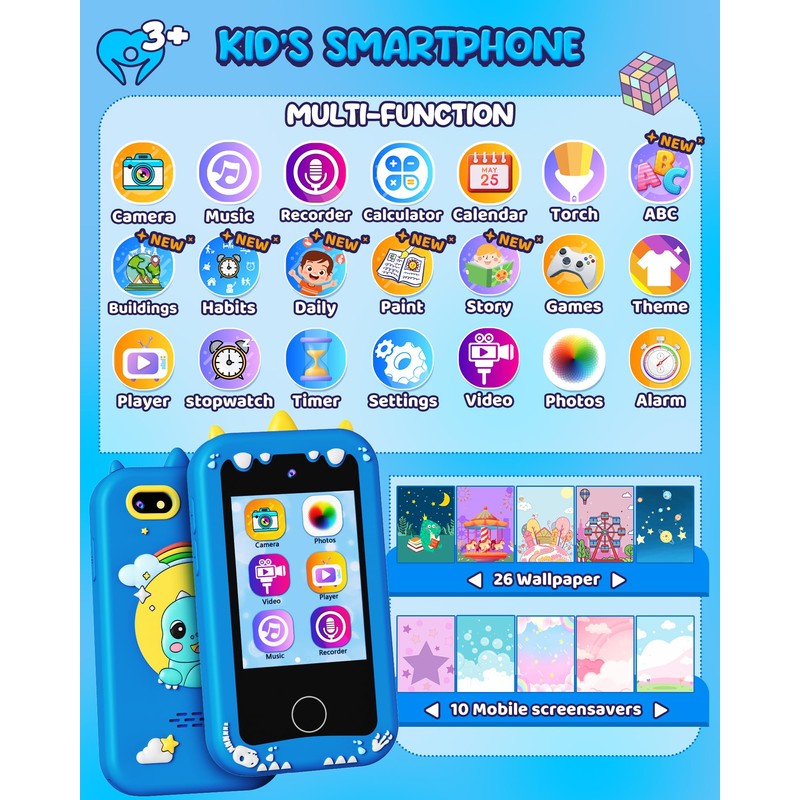 shiningstone Kids Toddler Toy Phone for Girls Boys Age 3-6,
