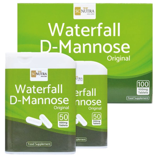 Sweet Cures Waterfall D-Mannose Tablets 500mg (Capsule Sized) - 100%