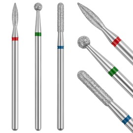 Difenni Cuticle Drill Bit,Cuticle Drill Bits for nails 3pcs Diamond Nail Drill Bits for 3/32''Electric Nail File Machine Pedicure Tool