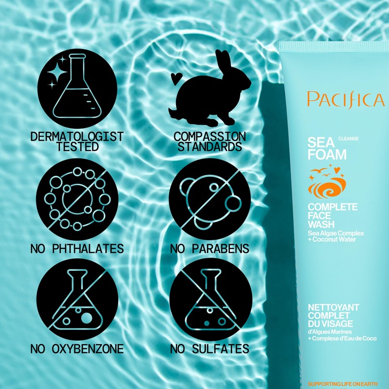 Pacifica Face Wash - Sea Foam Mini Travel Size, Skincare,