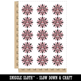 Tribal Native American Sun Face Haida Temporary Tattoo Water Resistant Fake Body Art Set Collection - 15 2" Tattoos (1 Sheet)