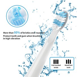 Replacement Toothbrush Heads Compatible with fairywill Electric Toothbrush, Model FW-507/FW-508/2011/959/917/551, D1/D3/D7/D8, W Shape Design Planted with Nylon Bristle (12 Pack - White)