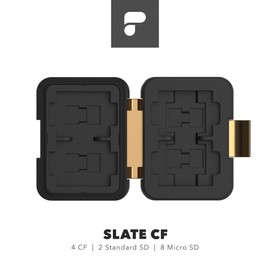 PolarPro Slate CF Card Case (Fits 4 CF, 2 Standard SD, and 8 MicroSD) - Premium Metal CF Case