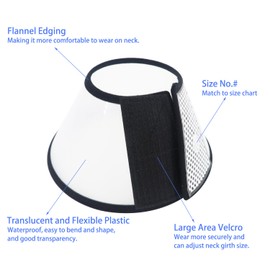 WacHomz Dog Cone After Surgery, Adjustable Pet Recovery Collar for Dogs and Cats, Plastic Elizabethan Neck E-Collar Stop Licking Wounds (XXS)