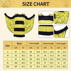 DUDUMILA Bee Costume Adults, Fancy Dress Costumes Women's Bee Costume with Bee Socks, Bee Headband, Sunglasses, Animal Costumes for Carnival Dress Up Party Cosplay, Carnival Costume Women, L