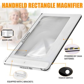 Lupe mit Licht, 3 Modi Lupe zum Lesen 32 LEDs Lupe, Leselupe für Bücher, Lupen Geschenke für ältere Menschen