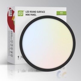 ASD 9 Inch LED Flush Mount Ceiling Light Fixture - Matte Black 18W 3000K-5000K Adjustable Bright Dimmable Low Profile Kitchen, Bathroom, Hallway, Closet LED Lights - ETL & Energy Star