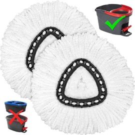 For O-Cedar EasyWring Microfiber Mop Refills - Replacement Spin Mop Heads with Scrub Brush Washable Heavy Duty Universal Fit for Kitchen Bathroom Floors and fit for 1-Tank system:_2mop