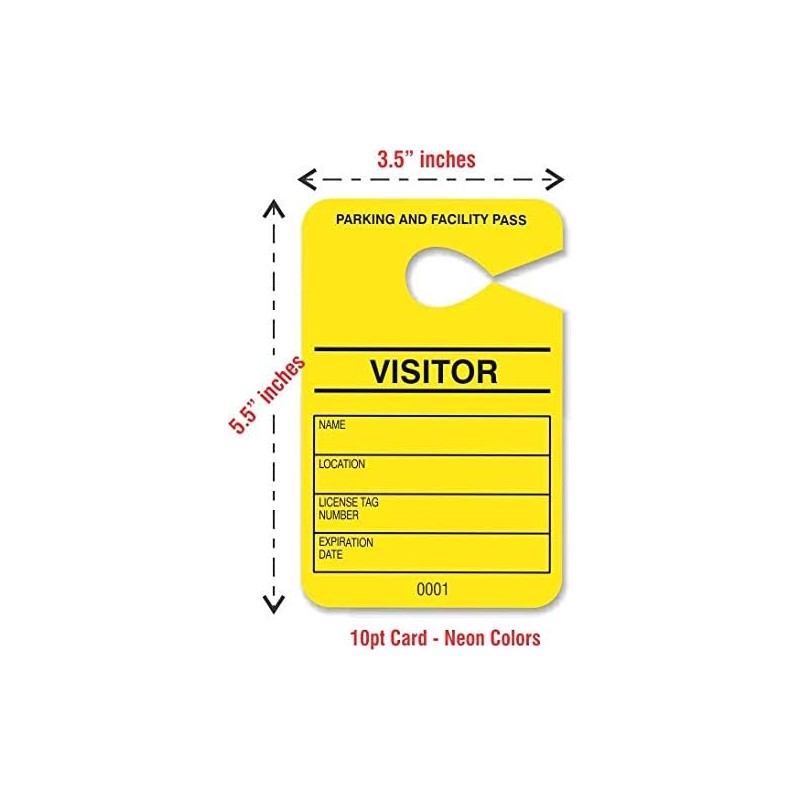 Astro Bright Orange Parking Permit - Guest Pass - Numbered
