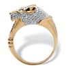 PalmBeach Yellow Gold-plated Sterling Silver Genuine Diamond Accent Panther Ring
