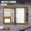 Kosibate Tactical Notebook Padfolio Ring Binders with 45 Sheets,Army Military