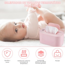 Calentador de Toallitas Humedas， Estuches y Dispensadores para Toallitas， Calentador de Toallitas USB de Termostato Ajustable，Calentador de Toallitas Portátil para Viajes Familiares Makeup