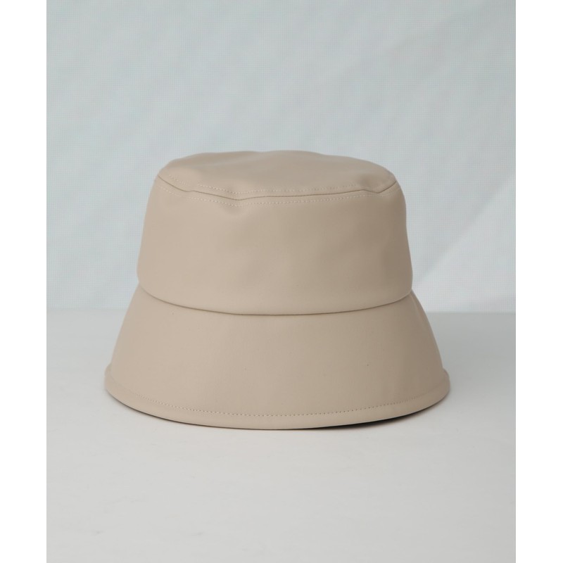 Nano Universe 673-4239305 Women's Faux Leather Bucket Hat, 040 beige
