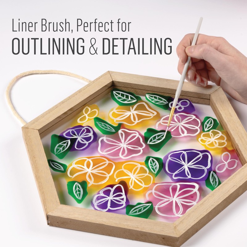 FolkArt Glass Paintbrush Set, Set of 5 Premium Contour Brushes