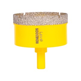 BENESOON Diamond Hole Saw for Glass Ceramic Tile Granite Marble Porcelain Brick Stone, Diamond Core Drill Bits, Triangle Shank, 2-1/2 Inch 1PC