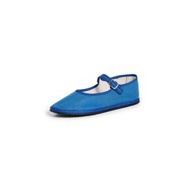 ViBi VENEZiA Women's Classic Linen Mary Janes, Stromboli, Blue, 7 Medium US