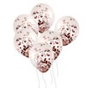 YINCHI 50 12-inch Transparent Latex Balloons with Rose Gold Confetti